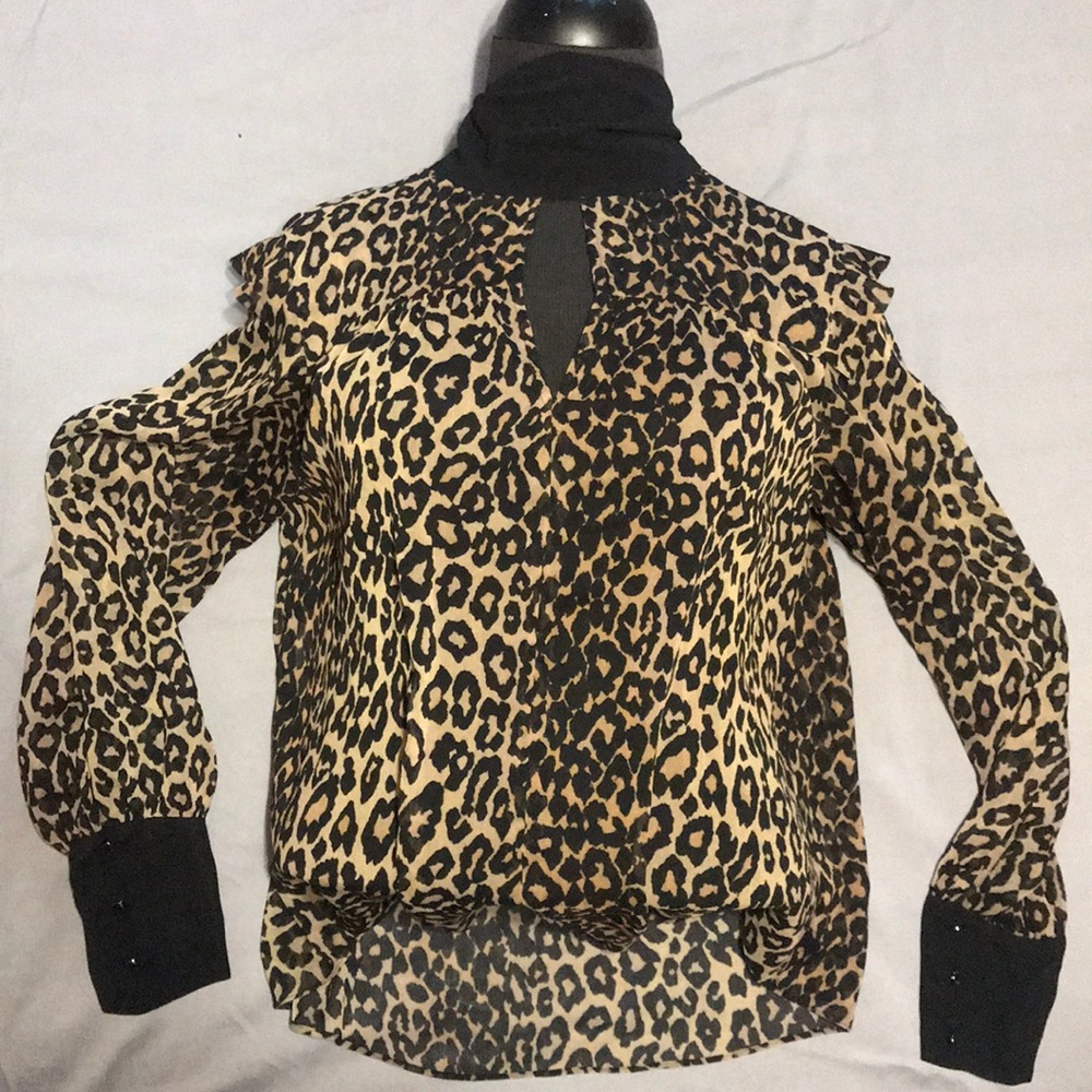 RACHEL ROY Leopard print sheer top